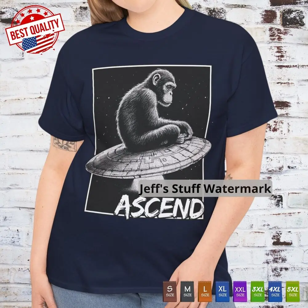 Футболка Ascend Ape UFO Alien Astronaut Ovni подарок для мужчин и женщин футболка с уличным