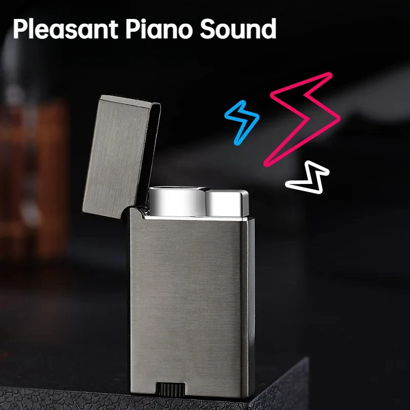 Горячая металлическая ветрозащитная бутановая газовая зажигалка с двойным