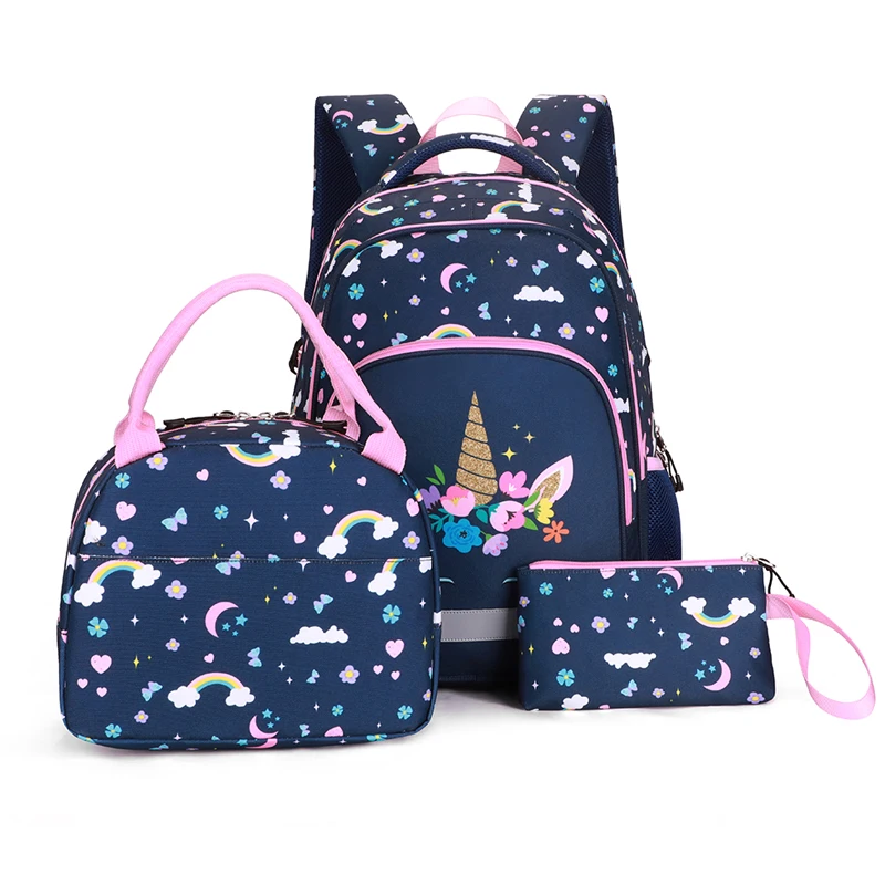 

Красивые рюкзаки для девочек, школьные ранцы, детские сумки для книг, Ланчбокс, рюкзак для начальной школы, водонепроницаемый