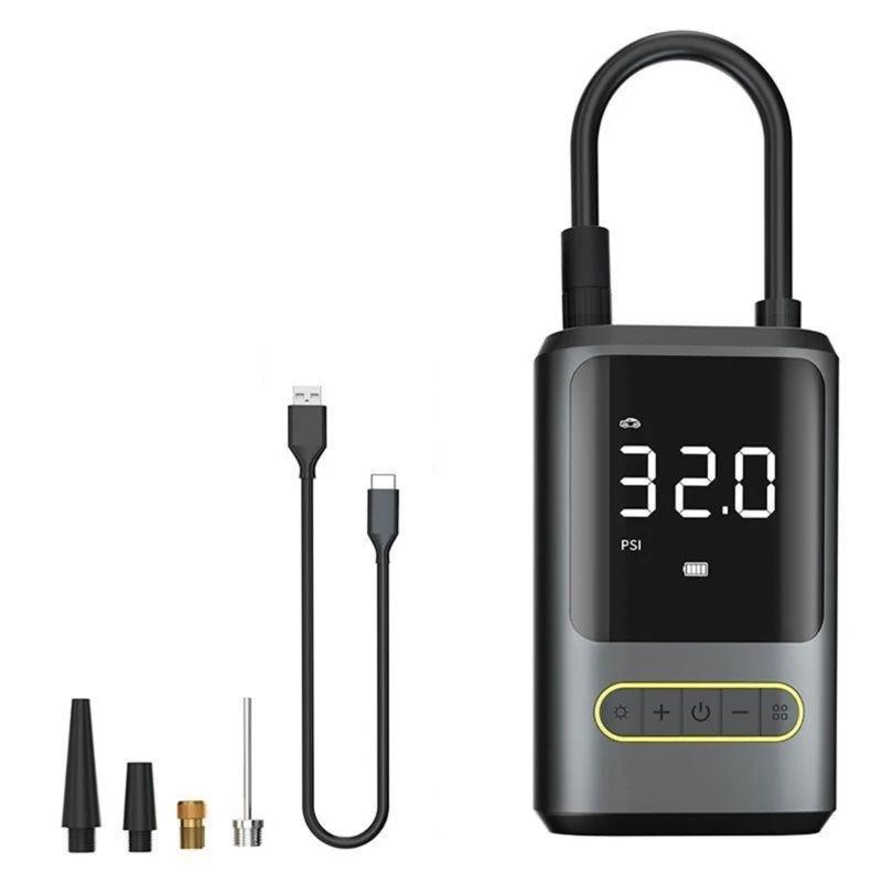 Car Multi-purpose Electric Tyre Pump Auto Power Adapter With Digital Display Pressure Gauge F19a