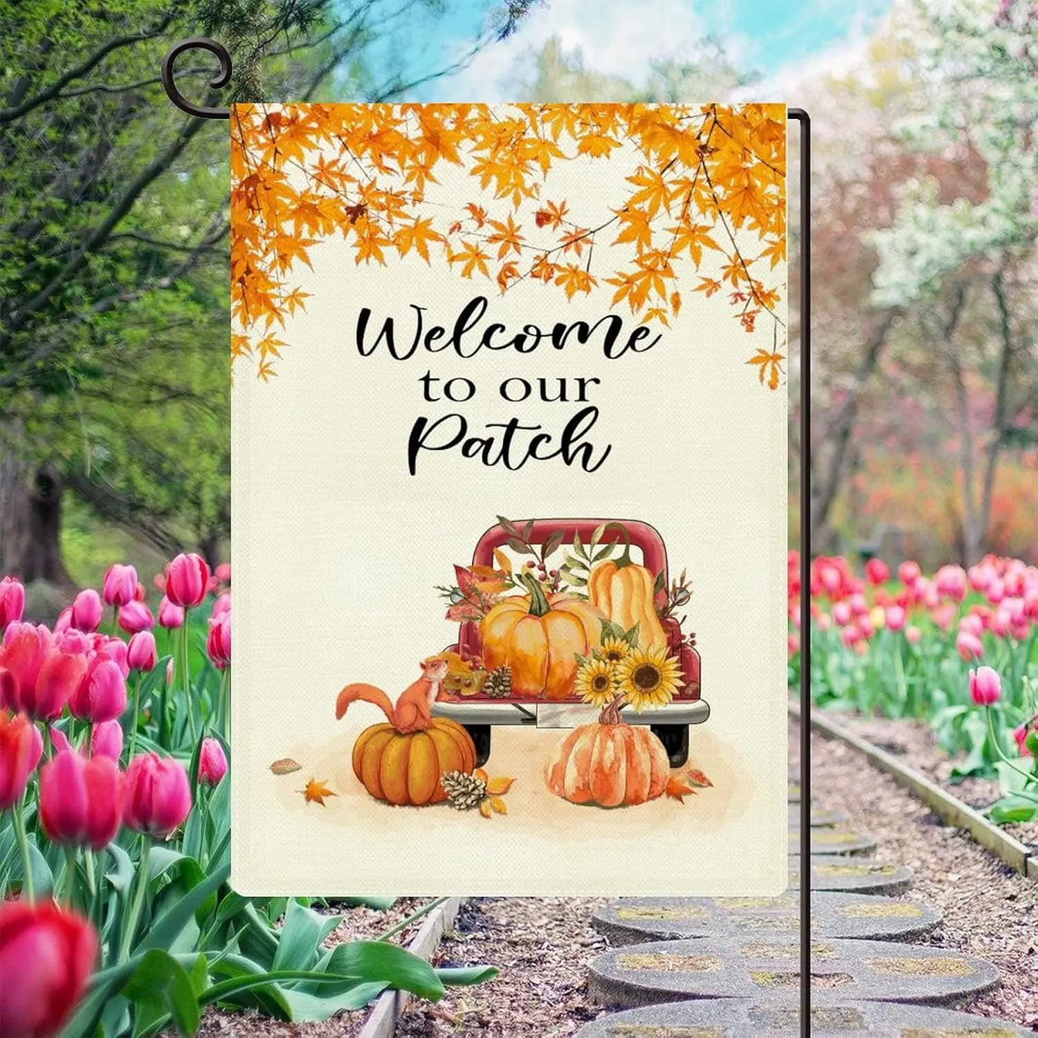 Добро пожаловать в наши нашивку Садовый флаг 12 х18 Двусторонний осенне-осенний