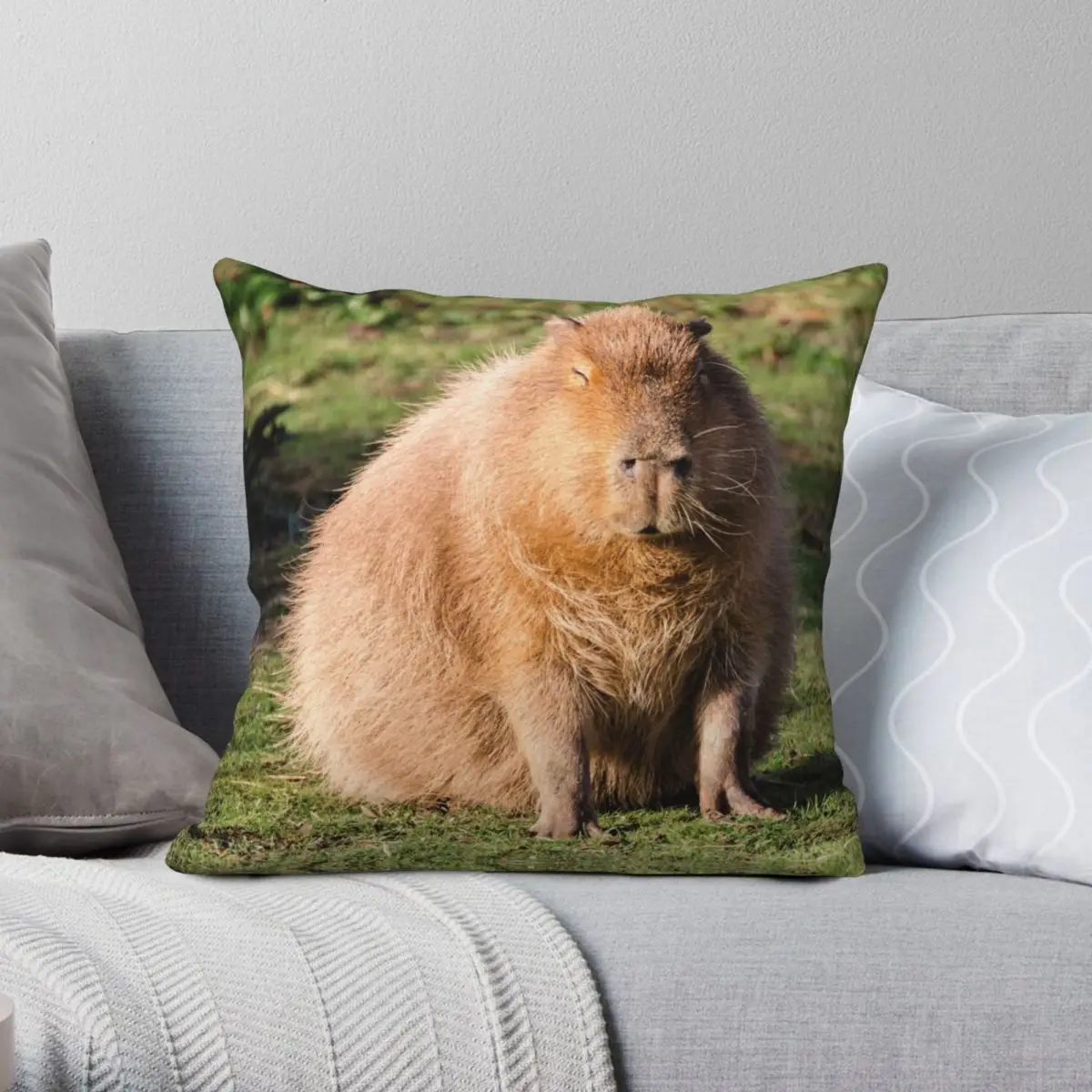 

Квадратная наволочка capybaba, наволочка из полиэстера и льна с бархатным узором, декоративная наволочка на диванную подушку