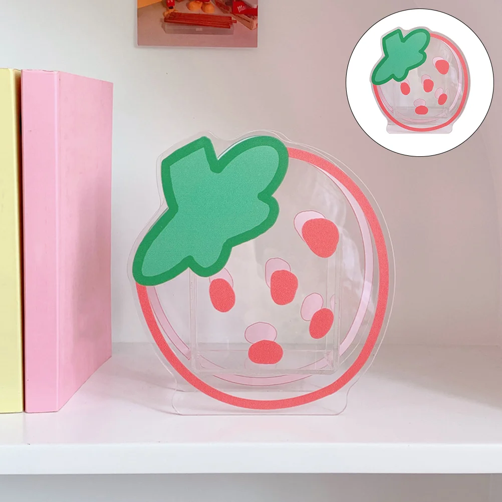 Strawberry Pen Holder Cartoon Pen Holder Acrylic Pen Cup Creative Makeup Brush Holder Desktop Cup