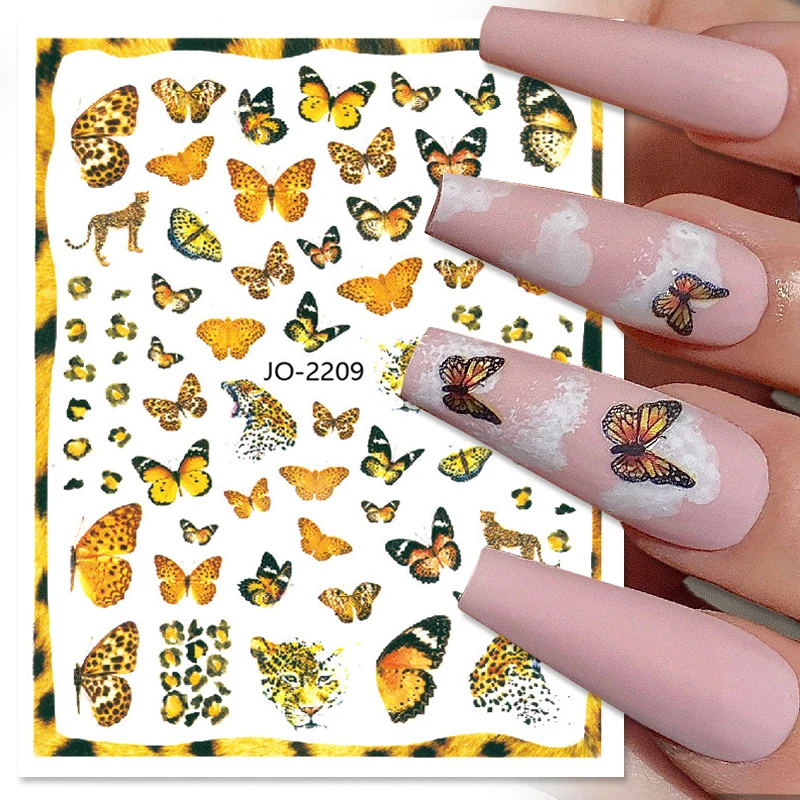 

3D Simulation Butterfly Adhesive Nail Sticker Nail Art Jewelry Laser Star Love Sticker Color Flower Nail Decal Nail Slider