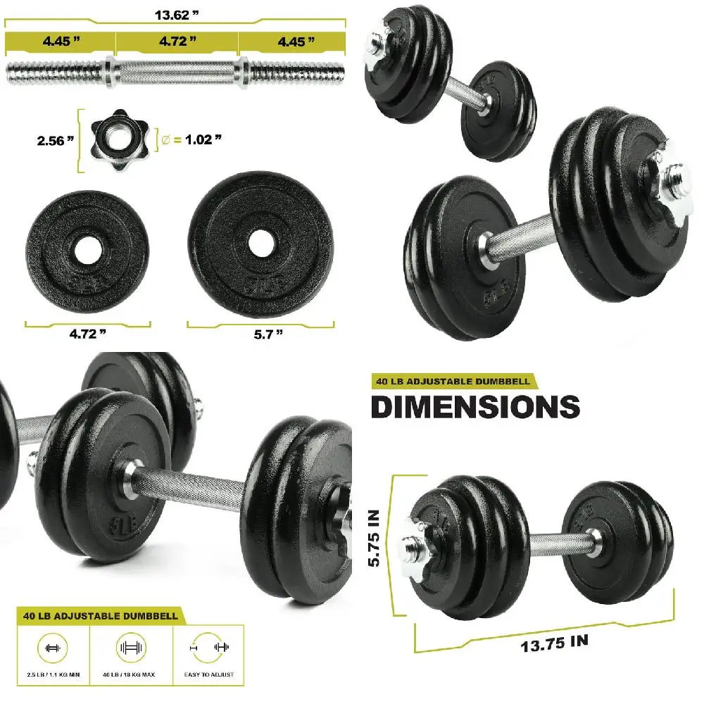 

Luxurious 40lb Adjustable Home Gym Weight Set – Perfect for Strength Building and Fitness Training at Home