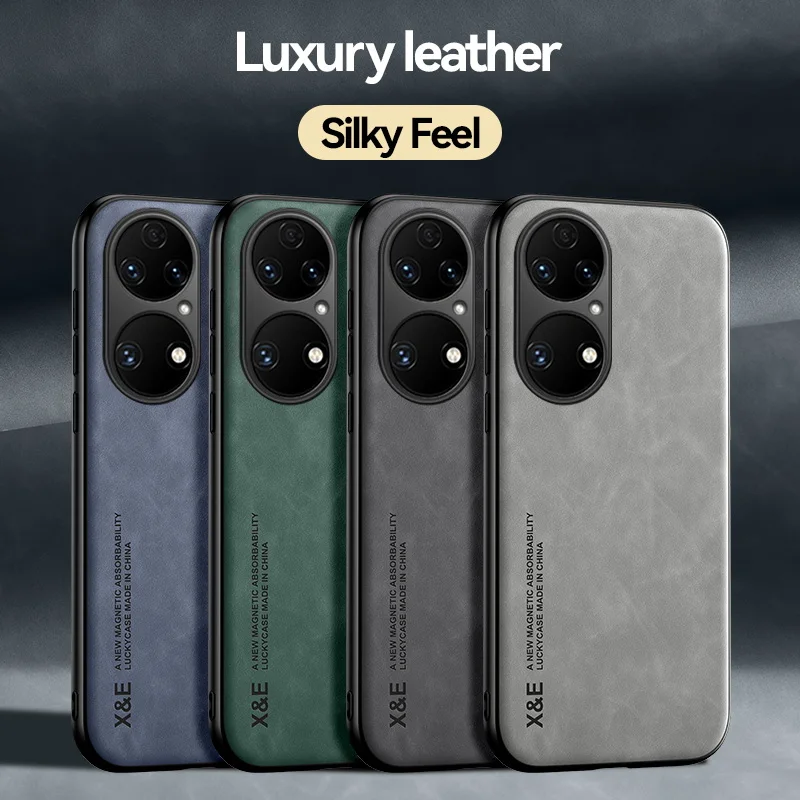 

Magnetic Attractive Sheepskin Leather Phone Case For Huawei P30 Lite P20 P40 P50 Pro Mate 40 30 20 Pro Shockproof Soft Cover