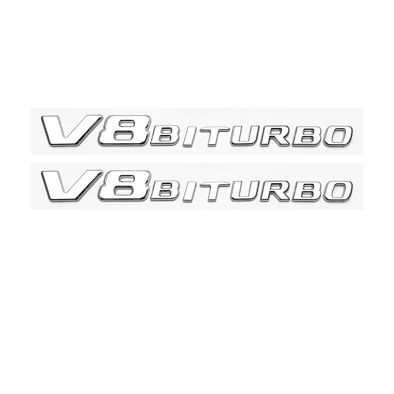 Эмблема с буквами для Mercedes Benz AMG V12BITURBO V8 BITURBO 4MATIC + наклейка логотипом на крыло хром