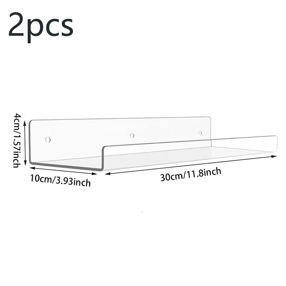 1-5 шт. прозрачные акриловые плавающие книжные полки для детей, настенный органайзер для полки для дисплея для ванной комнаты, спальни, кухни