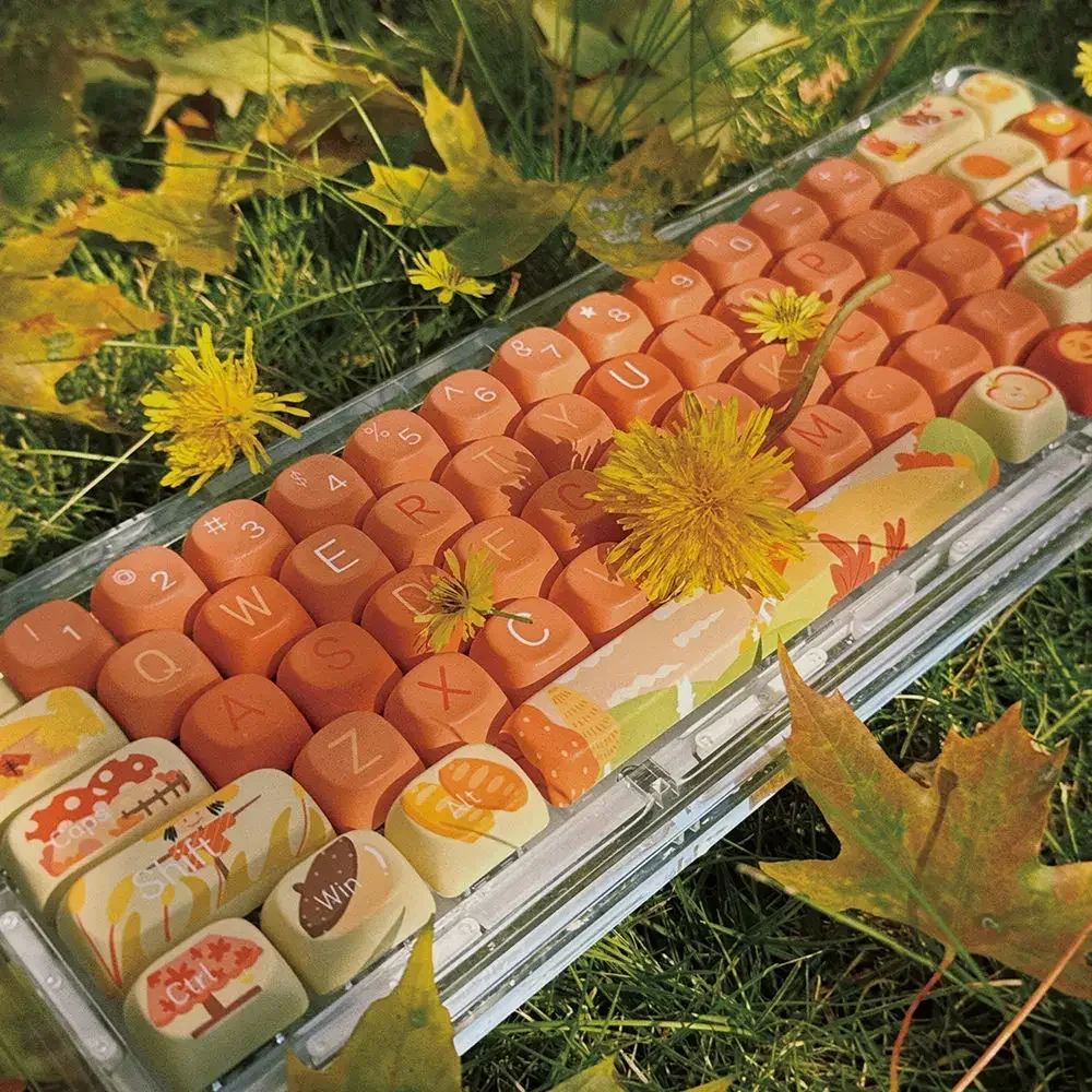 Колпачки для клавиш оранжевый родной город осенняя Тема ПБТ двухсторонняя