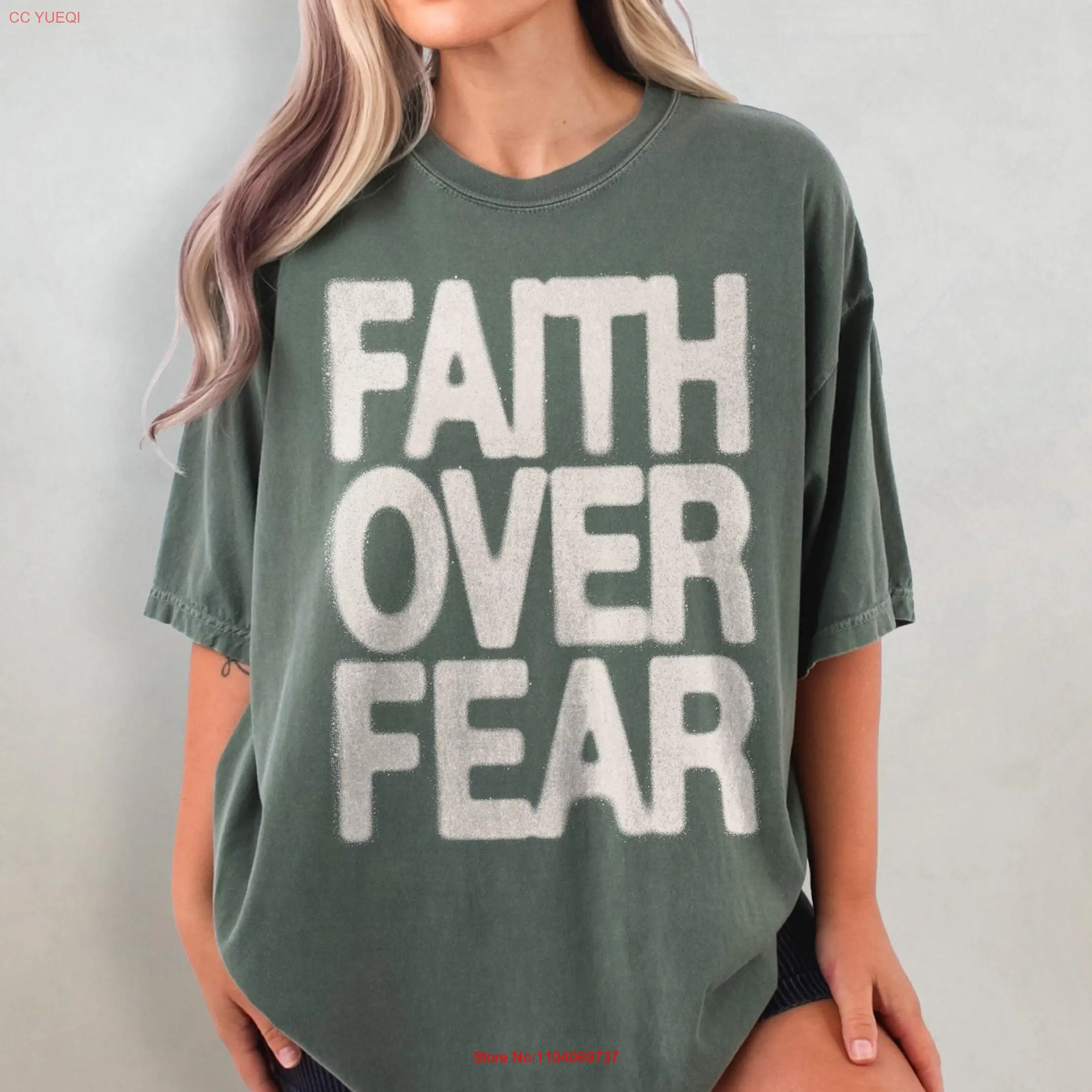 Футболка Faith Over Fear Christianity Comfort Colors Эстетическая христианская база Иисус Церковь