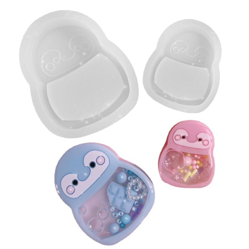 

Блестящие глянцевые силиконовые декоративные формы в форме пингвина, форма для брелока, сделай сам, подвеска, ювелирные изделия, формы для р...