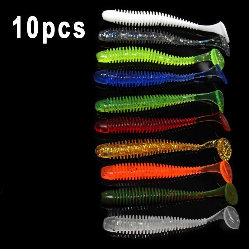 

10pcs/5cm 6cm 7.5cm Jigging Wobblers Fishing Lures Artificial Swimbaits Lot Soft Lures Silicone Worms Baits For Bass Carp Tackle