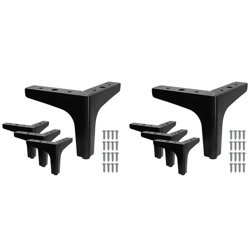 

8Pcs 5.3-Inch Furniture Legs Modern Style Furniture Sofa Matte Black Triple-Cornered Feet For Table Cabinet Cupboard