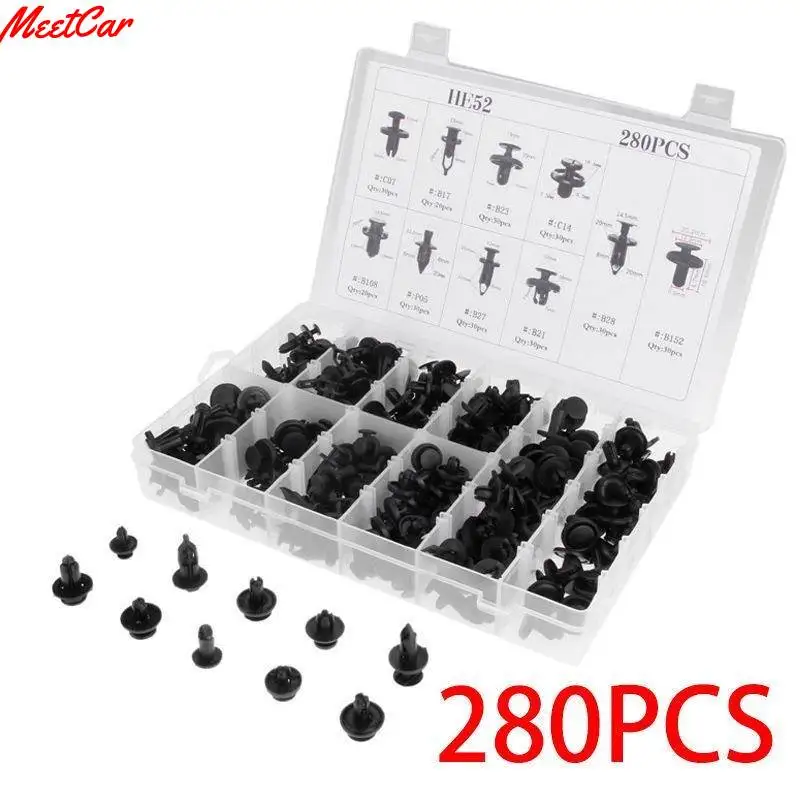 

280 Pcs Box Buckle Clip Car Fenders Bumpers Doors or Other Surfaces Fastener-HE52 for Toyota Honda Lexus BMW Land Rover