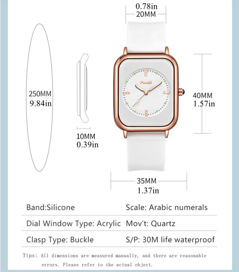 Часы POSHI Женские повседневные брендовые Роскошные ультратонкие простые