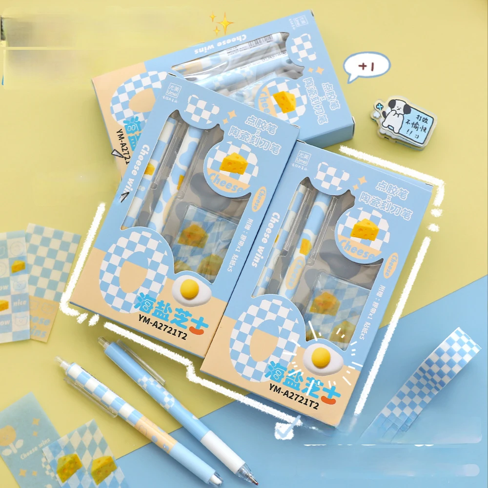 

4 Pcs Craft Basic Set Tools Kits Paper Cutter Glue Pens Dot Glue Ceramic Cutter Hand Account DIY Scrapbook Stationery Supplies