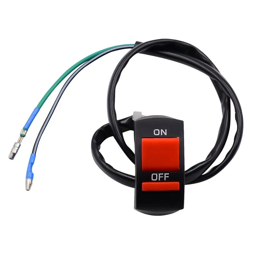 

Motorcycle Atv Bike Handlebar Accident For Hazard Light On/Off Kill Switch Button Easy To Install Copper Wire