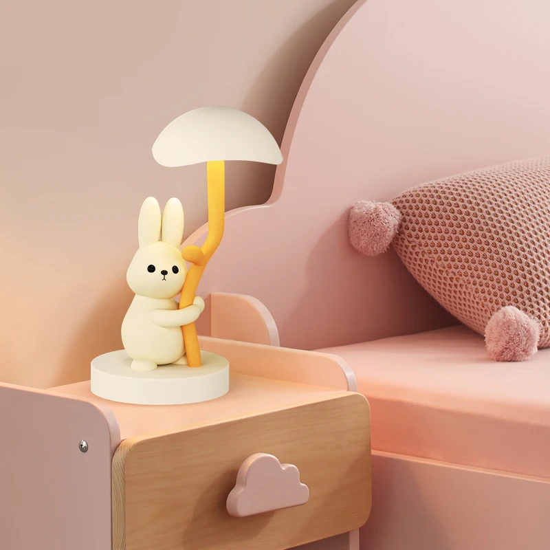 

Nordic LED Rabbit Table Lamp Designer Resin Rabbit Desk Lamp For Study Bedroom Children's Room Reading Led Light Bedside Lamp