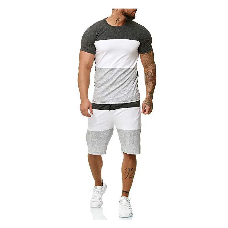 

2023 Summer Hot Men's T-shirt+Shorts Set Men's Sports Set Discovery Print Leisure Fashion Breathable Short Sleeve T-shirt Set