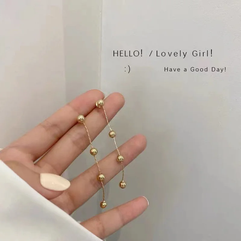 

Korean Fashion Niche Design Sense Versatile Tassel Geometric earrings fashion Simple Earrings for Women Jewelry Wedding Party