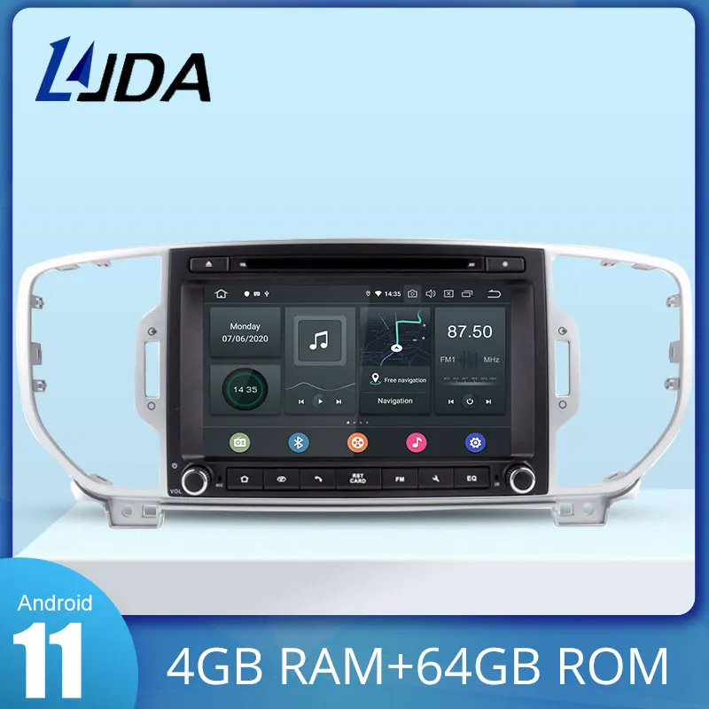 

LJDA Android 11 Car DVD Player For KIA Sportage 2016 2017 2018 2019 Multimedia GPS Navigation Stereo 2 Din Car Radio DSP 4G+64G