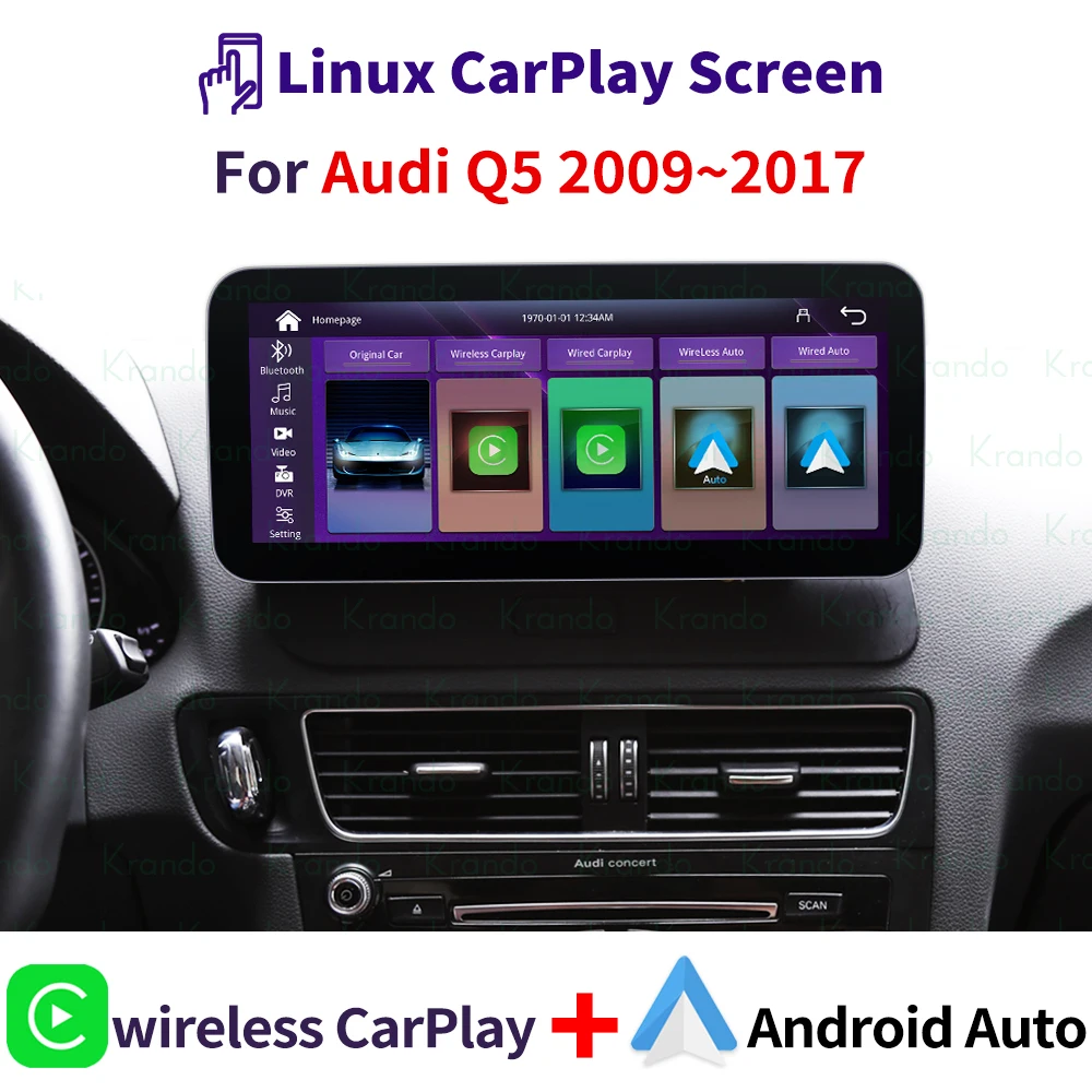 Krando 10 25 "беспроводной Apple CarPlay Android Auto Linux автомобильный мультимедийный