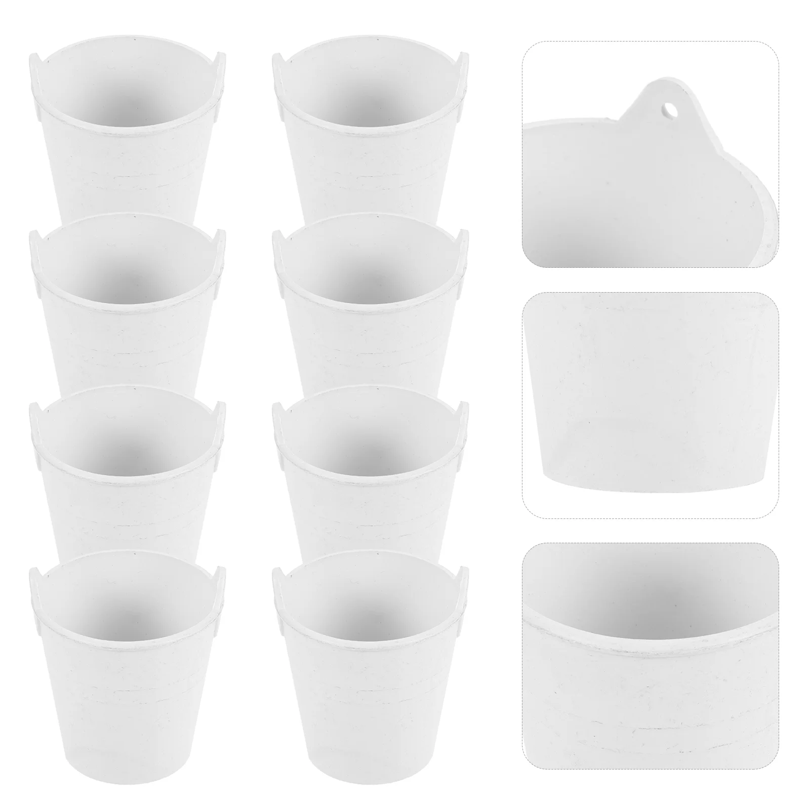 

10pcs DIY Mini Buckets Side Handles Plastic Buckets DIY Uncolored Small Buckets