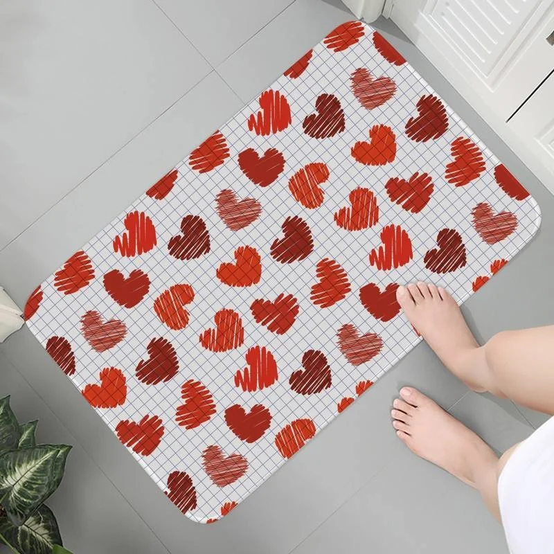 

Carpet Soft Living Washable Room Entrance Rug Doormat Floor Mats Anime Kid Room Love Art Texture Parlor Mat Prayer Rug Area Rugs