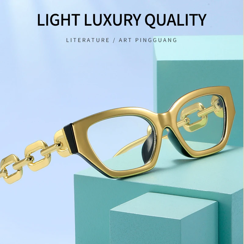 

Luxury Brand Cat Eye Sunglasses Women Retro Chain Legs Men Punk Shades Top-Brands Trending Sun Glasses Ins Popular glasses UV400
