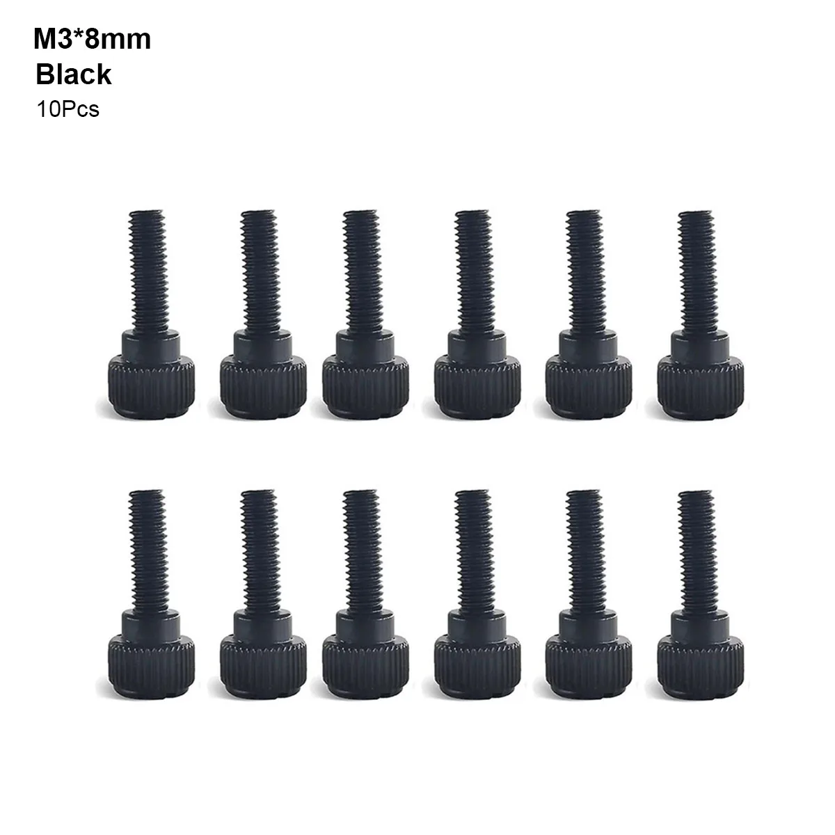 

10 шт. винты для корпуса компьютера, черный или никелевый винт для корпуса компьютера, затягивающий вручную винт с накатанной головкой, размер M3x4,5 мм M3x6 мм M3x8 мм