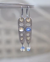 new fashion moonstone two tone bar earrings earrings jewelry for women girl jewelry gifts