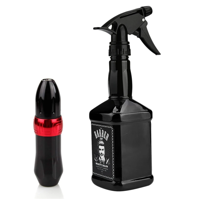 

1 Pcs Aluminum Tattoo Machine Cartridges Pen G2 Japan Motor & 1Pcs 650Ml Hairdressing Spray Bottle Hair Tools Black