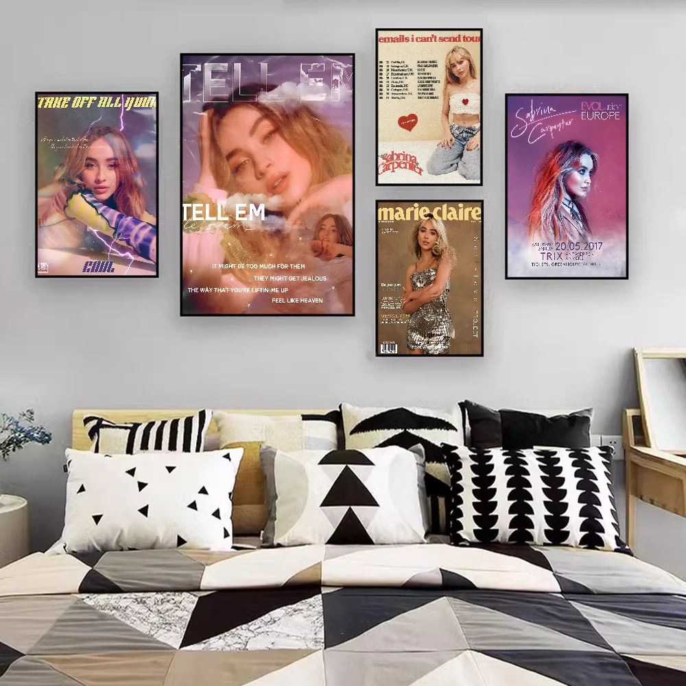 S-Sabrina C-плотничный певец DIY липкий плакат винтажная комната бар Кафе Декор