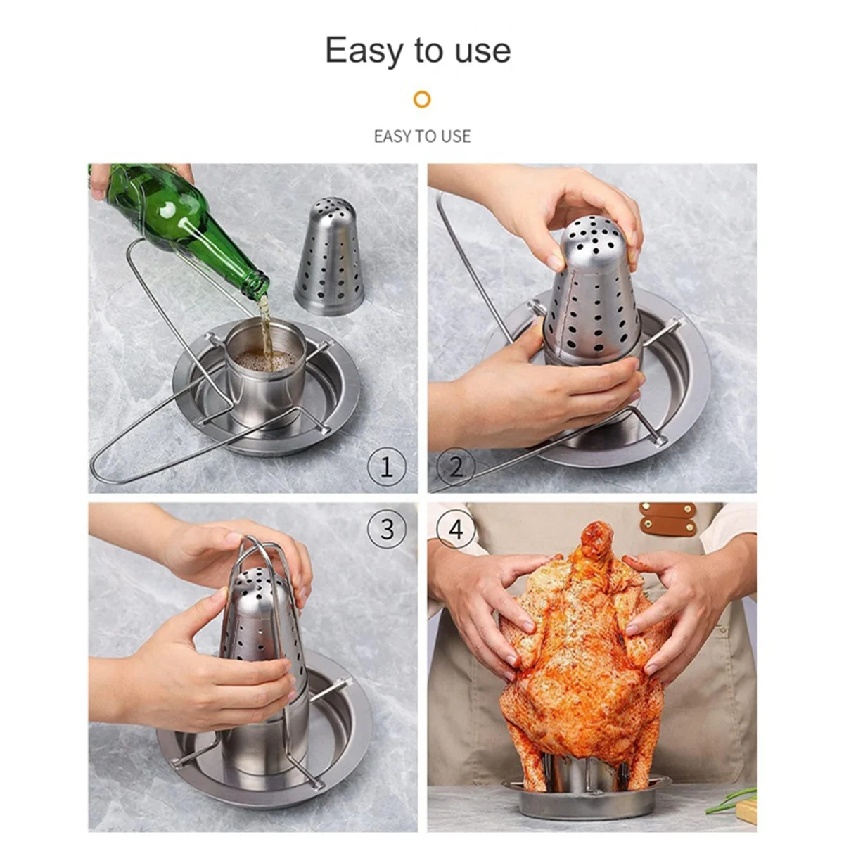 Подставка для курицы вертикальный держатель пива капельной кастрюли гриля