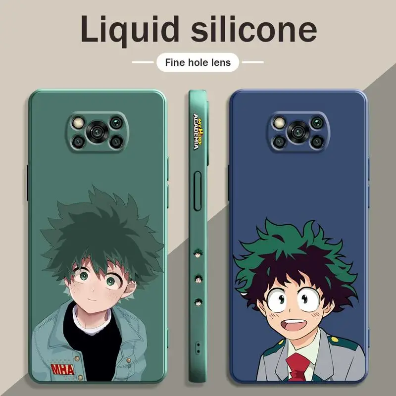 

Hero Cute Anime Guys No Hero Liquid Phone Case For Xiaomi Poco X3 NFC M4 F3 GT Pro for Mi 6 8 SE 10S 10T 11T Lite Ultra Color