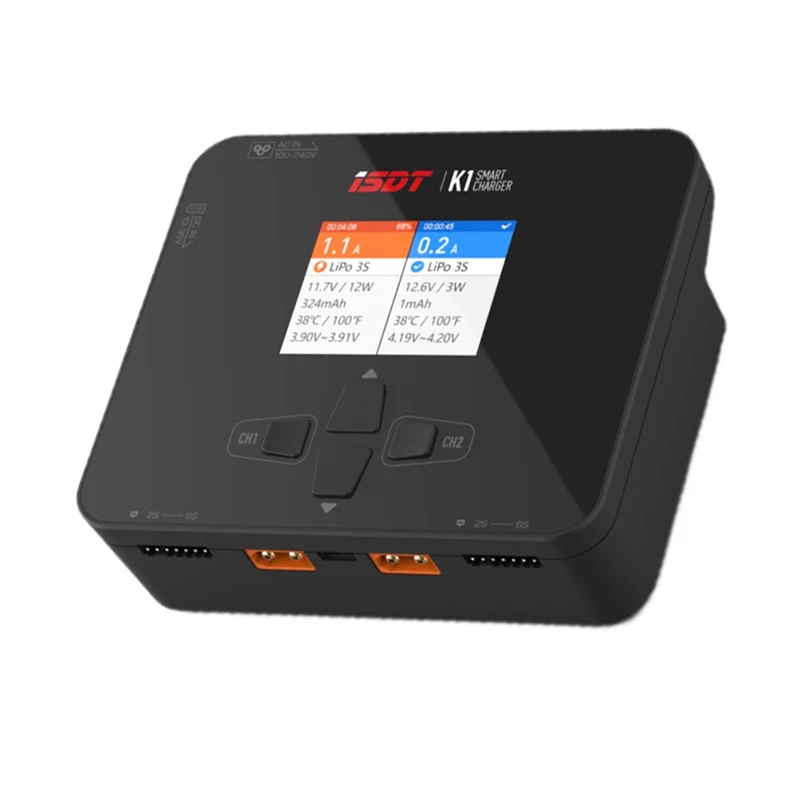 ISDT K1 AC 100W DC 250W/10Ax2 Двухканальное балансирующее зарядное устройство разрядник для батареи Lipo LiFe LiHv