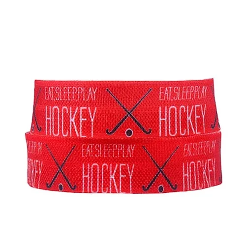 

Free shipping hockey printed sports fold over elastic for team headbands