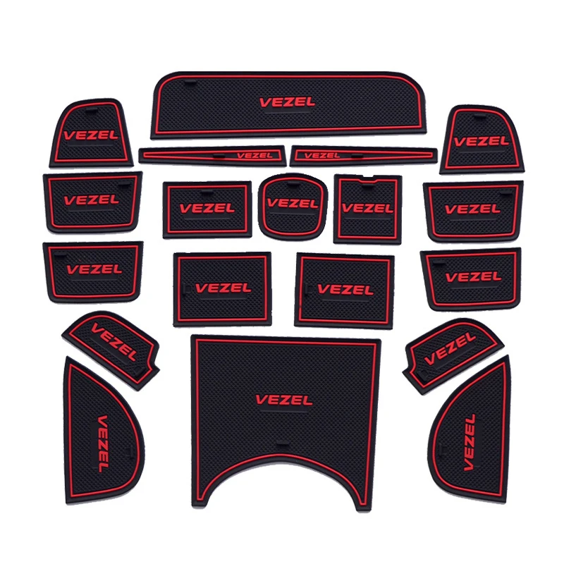 

19 шт. автомобильный резиновый противоскользящий коврик подставка дверной Слот Набор ковриков для Honda VEZEL аксессуары