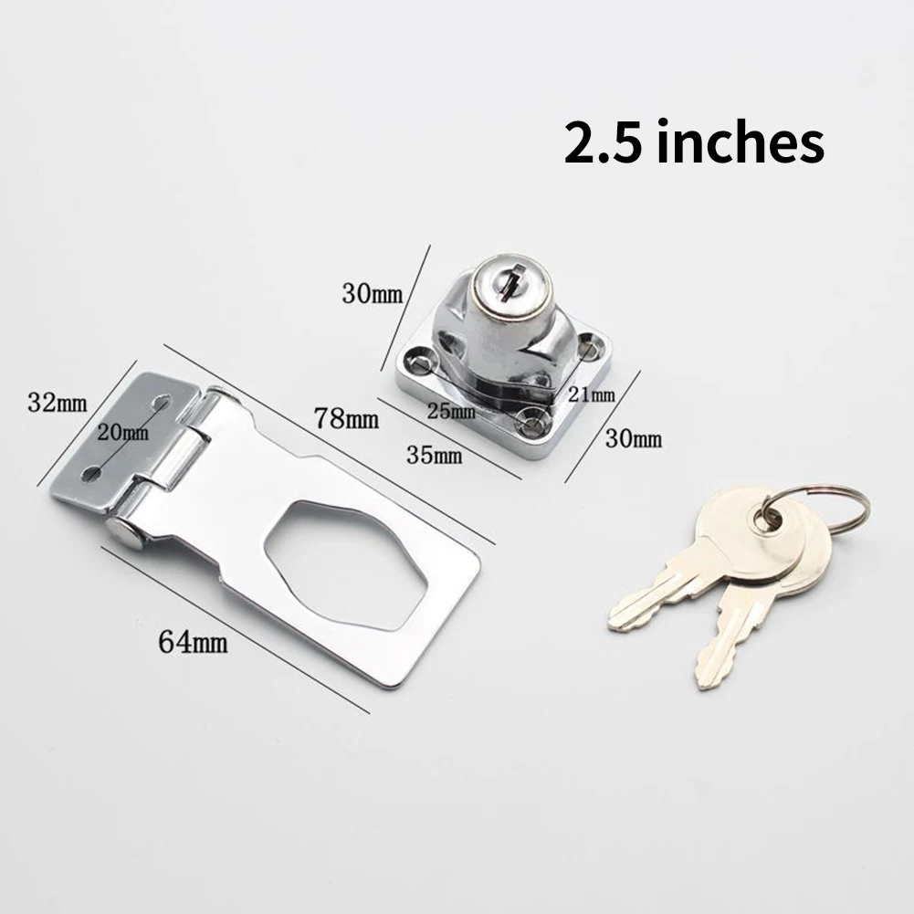 

Heavy Duty Locking Hasp With Keys Padlock Free Opening Drawer Cabinet Lock Furniture Anti-theft Padlock Cabinet Door Buckle Hasp