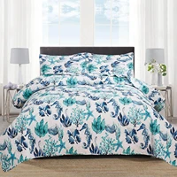 ocean quilts set queenfull size beach bedspread lightweight coastal bedding reversible bedding cover nautical coverlet set