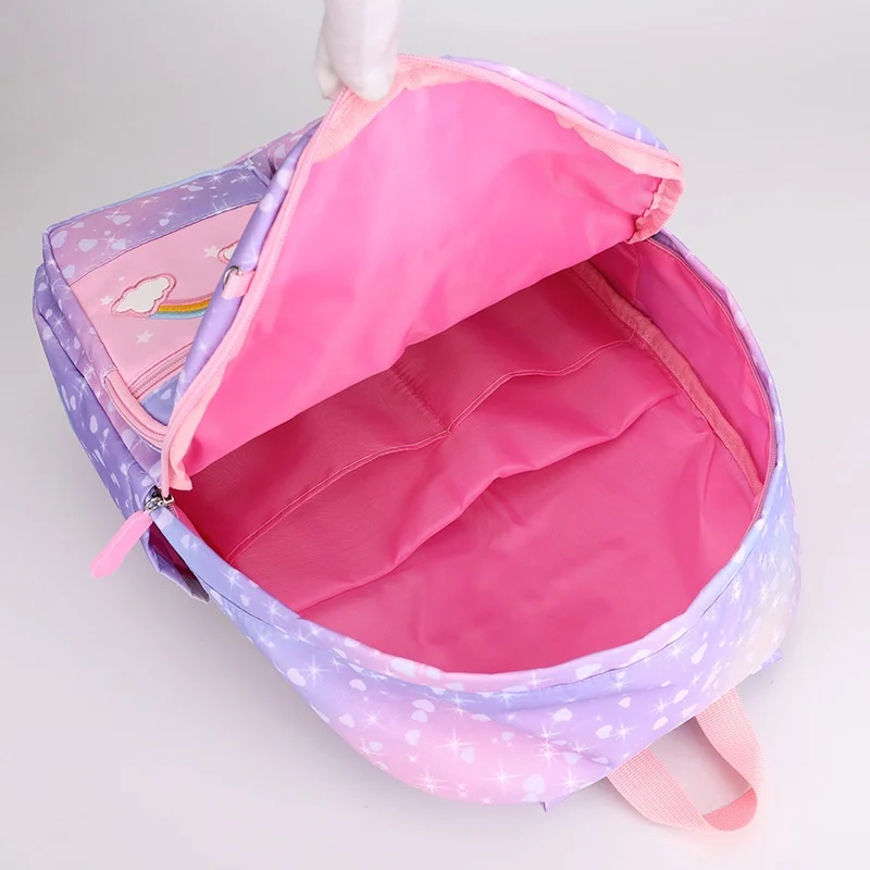 Girls Sweet Gradient Pink Rainbow Schoolbags New Children Primary School Students Grades 1-6 Backpacks All-match Drop Shipping