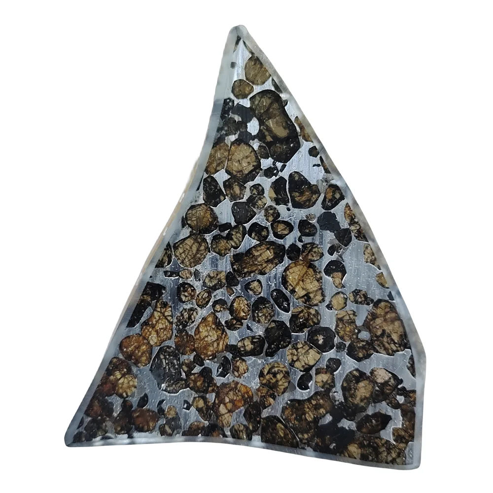 

32.2g SERICHO Pallasite natural olivine meteorite Slice specimen Olivine meteorite material collection -QA352