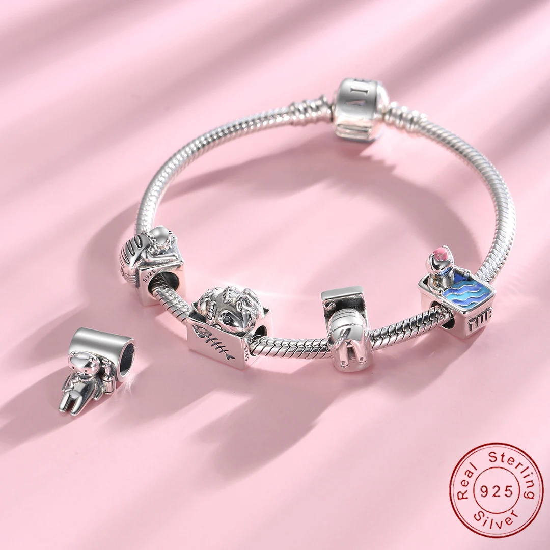 

JIALY European Fine S925 Sterling Silver Various Cute Cat DIY Charms Beads Dangle Fit Original PD Bracelet For Women Gift