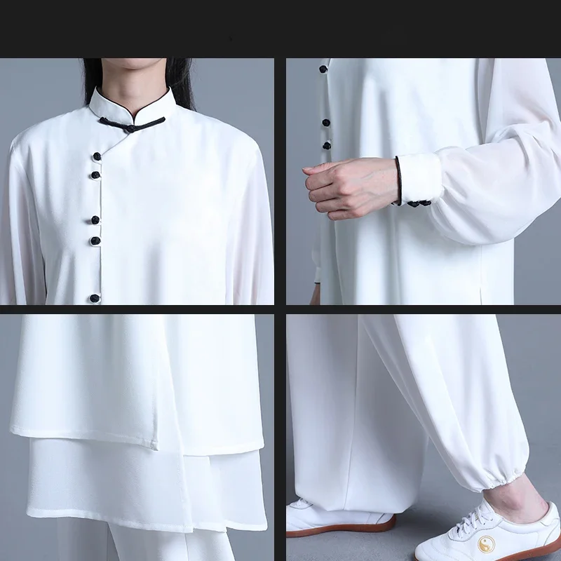 Tai Chi Clothes Women Wushu Kung Fu Competition Martial Art Uniform Wrinkle Free 2022 White Shipping