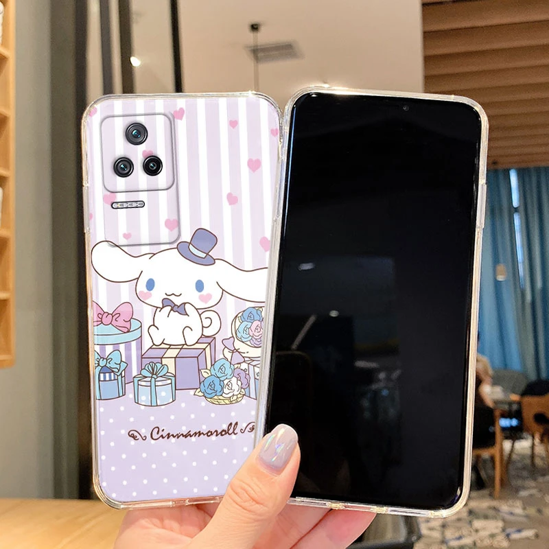 Милый чехол Kuromi Hello Kitty для Poco F4 PocoF4 F 4 мультяшный мягкий прозрачный телефона Xiaomi