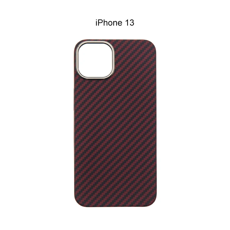 

Carbon fiber phone shell iPhone13 red matte lens circle thin dustproof anti -shock anti -falling iPhone13 cover carbon fiber