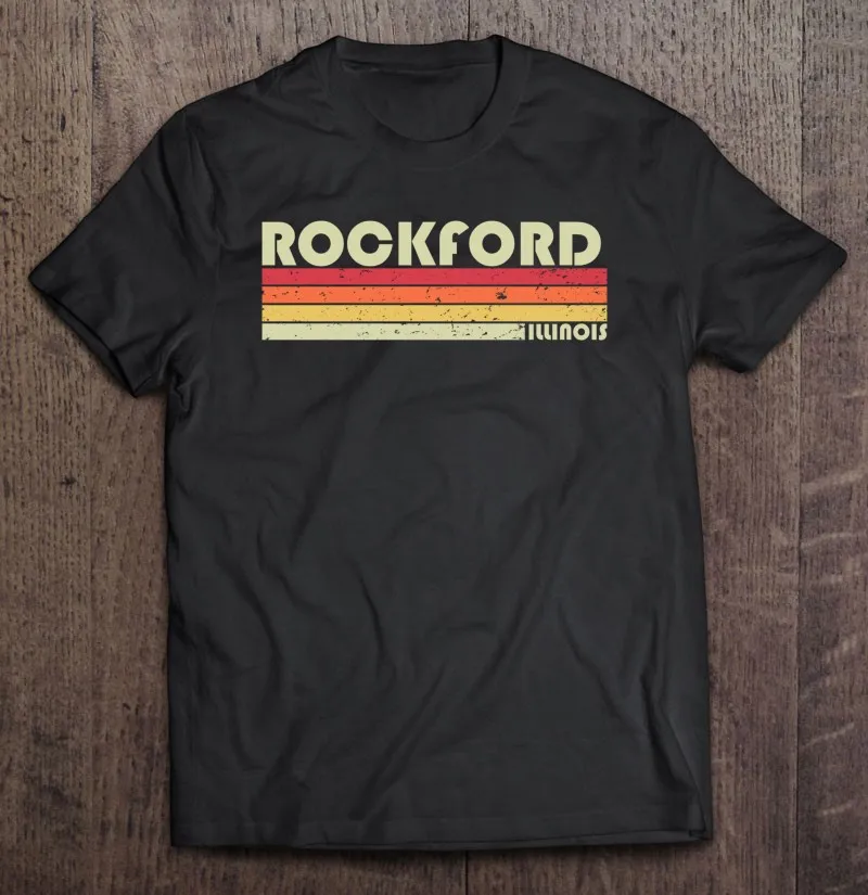 

Rockford Il Иллинойс Забавный город дом корни подарок Ретро 80-х пуловер футболка для мужчин гранж Топы Футболка женская футболка