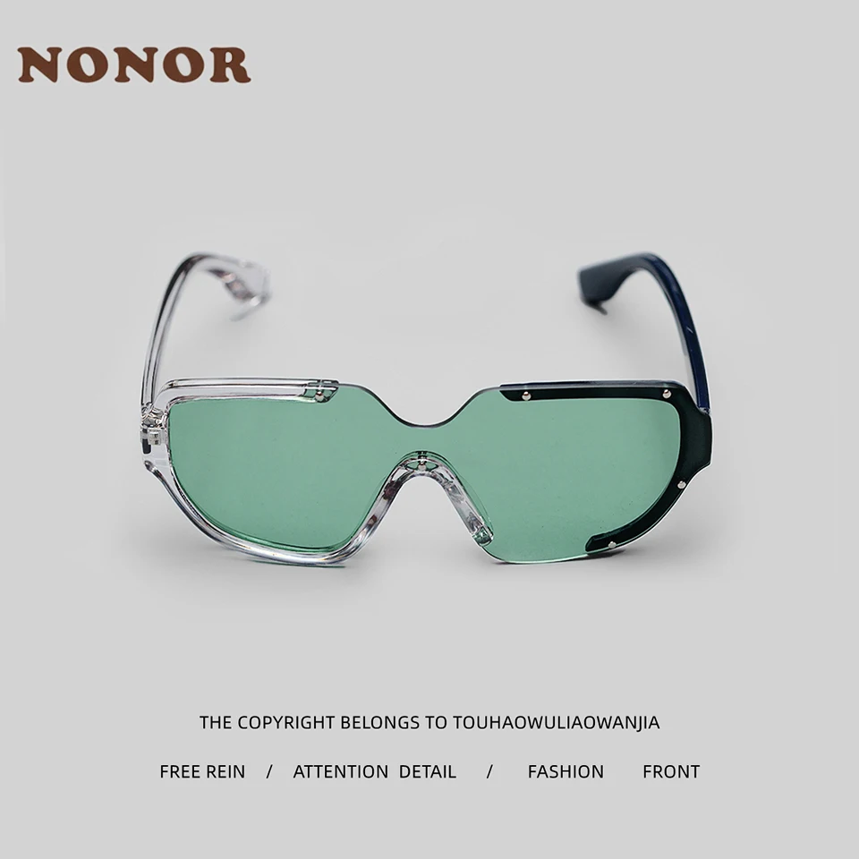 

NONOR Rivet Pilot Sunglasses Men Luxury Personality UV400 Glasses Cool Eyewear Shades очки солнечные женские