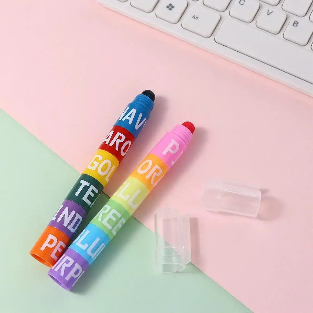 

Funny 6in1 Student Stitching Colorful Crayon Painting Pens Solid Fluorescent Pen Highlighter Marker Pen Color pen