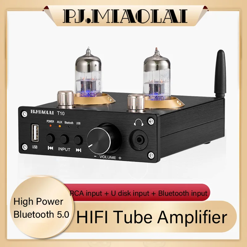 

AIYIMA SMSL Bluetooth 5.0 HIFI 2.0 50W 6H3N Vacuum Tube Amplifier Headphone Amp USB MAX 9722 ΤΡΑ3116 Headphone Amplifier Audio